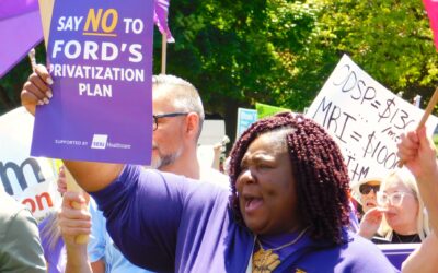 Hospital workers to stage anti-privatization demonstration outside MPP Michael Ford’s constituency office on Wednesday in response to government expansion of private, for-profit healthcare services