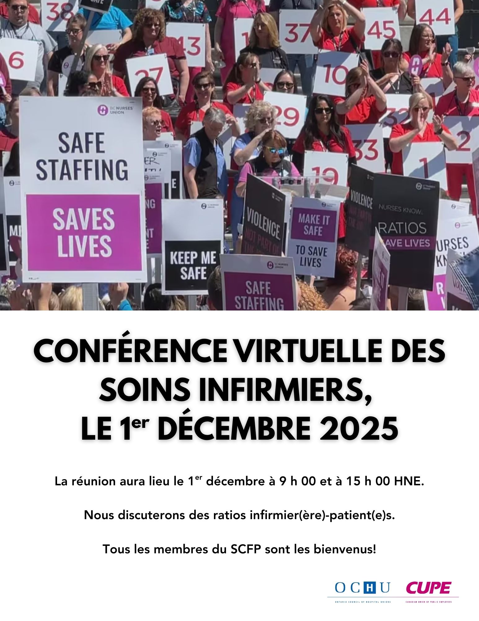 CONFÉRENCE VIRTUELLE DES SOINS INFIRMIERS, LE 1er DÉCEMBRE 2025
